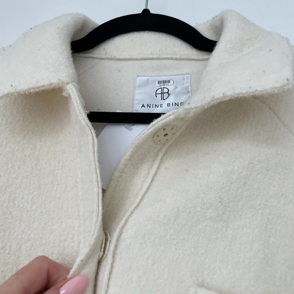❌SOLD❌Anine Bing Jaden Shacket Ivory Tie Jacket Oversized - Picture 9 of 14